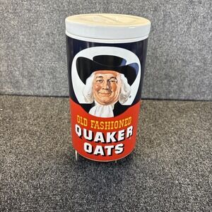 Vtg~Old‎ Fashioned Quaker Oats 1997 Ceramic Cookie Jar Large Canister 9.75" Tall